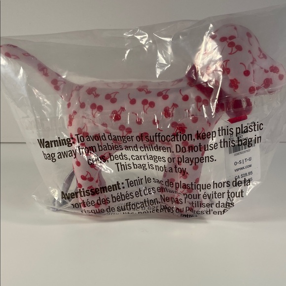 PINK Victoria's Secret Cherry Dog Plush - Picture 2 of 4